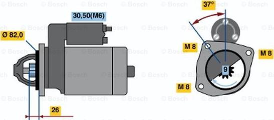 BOSCH 0 001 109 334 - Стартер unicars.by