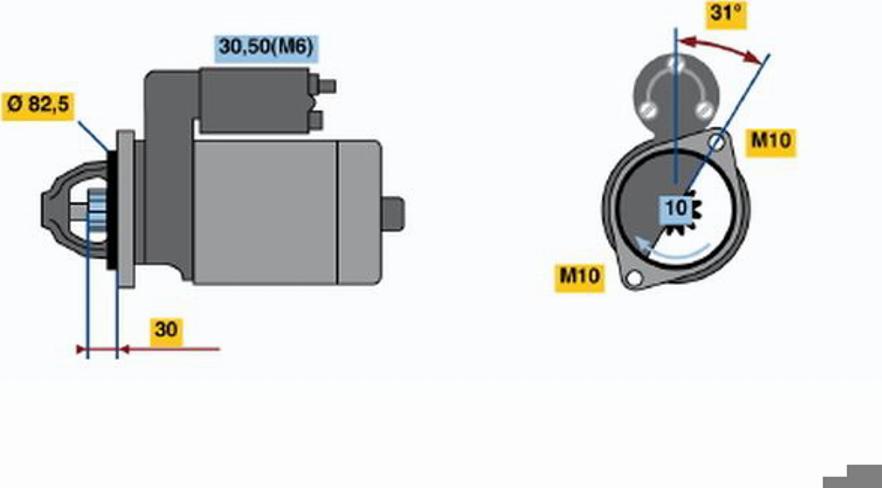 BOSCH 0 001 109 250 - Стартер unicars.by