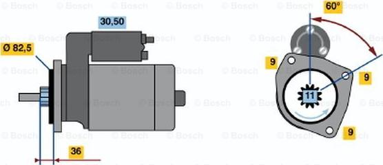 BOSCH 0 001 108 099 - Стартер unicars.by