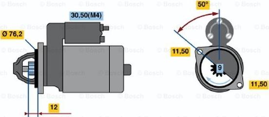 BOSCH 0 001 108 098 - Стартер unicars.by