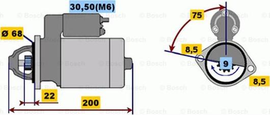 BOSCH 0 001 107 409 - Стартер unicars.by