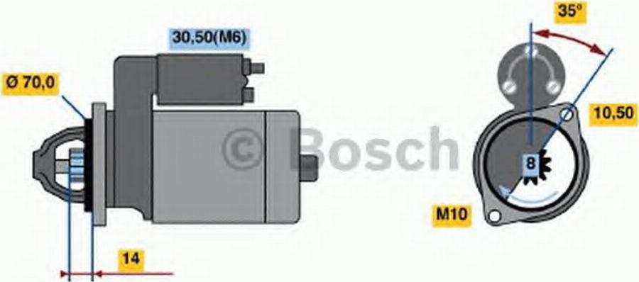 BOSCH 0001107038 - Стартер unicars.by