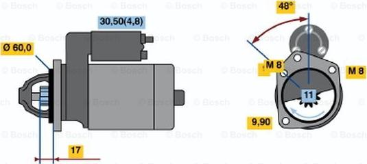 BOSCH 0 001 138 005 - Стартер unicars.by