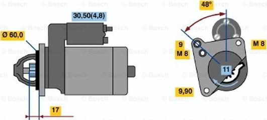 BOSCH 0 001 138 003 - Стартер unicars.by