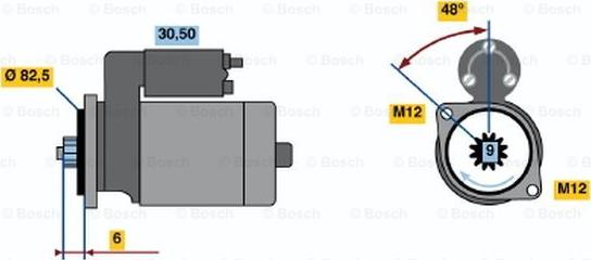 BOSCH 0 001 124 020 - Стартер unicars.by