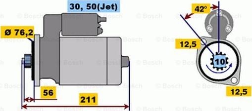 BOSCH 0 001 121 008 - Стартер unicars.by