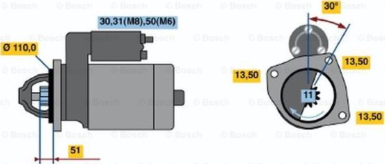 BOSCH 0 001 368 318 - Стартер unicars.by