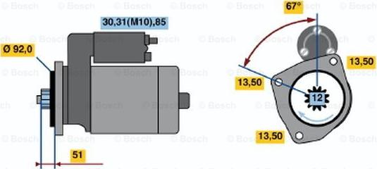 BOSCH 0 001 330 007 - Стартер unicars.by