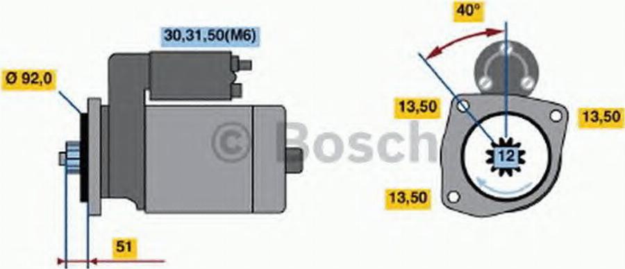 BOSCH 0001330011 - Стартер unicars.by