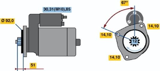 BOSCH 0001330017 - Стартер unicars.by