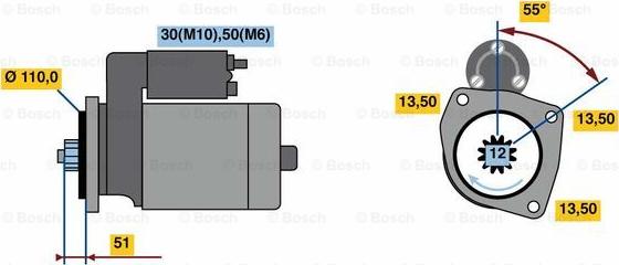 BOSCH 0 001 261 004 - Стартер unicars.by