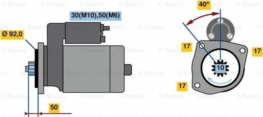 BOSCH 0 001 261 006 - Стартер unicars.by