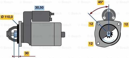 BOSCH 0 001 262 008 - Стартер unicars.by