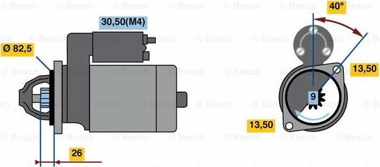 BOSCH 0 001 262 030 - Стартер unicars.by