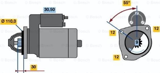 BOSCH 0 986 022 550 - Стартер unicars.by