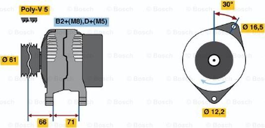 BOSCH 0 124 415 011 - Генератор unicars.by