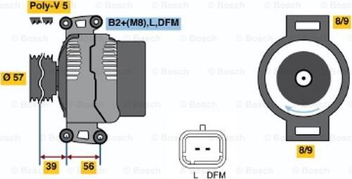 BOSCH 0 124 425 023 - Генератор unicars.by