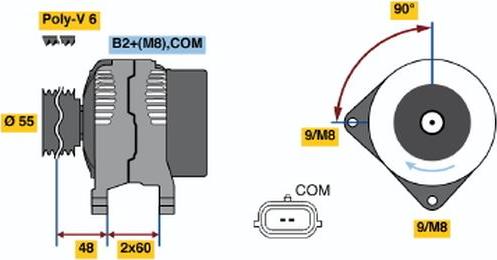 BOSCH 0 124 425 070 - Генератор unicars.by