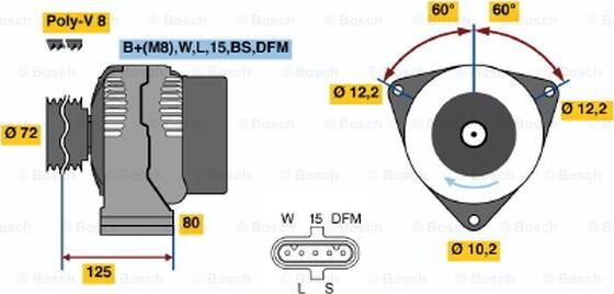 BOSCH 0 986 042 400 - Генератор unicars.by