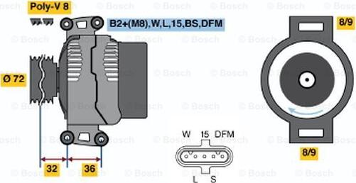 BOSCH 0 124 555 034 - Генератор unicars.by