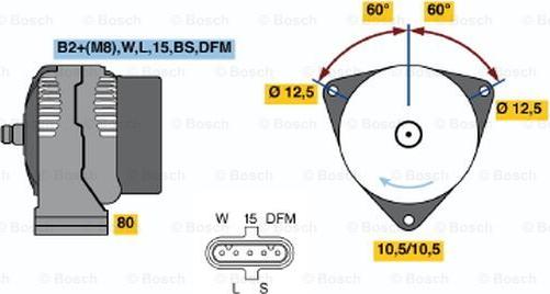 BOSCH 0 124 555 032 - Генератор unicars.by