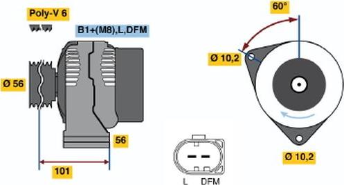 BOSCH 0 124 515 060 - Генератор unicars.by