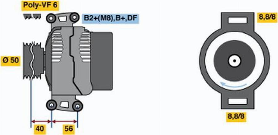 BOSCH 0124515084 - Генератор unicars.by