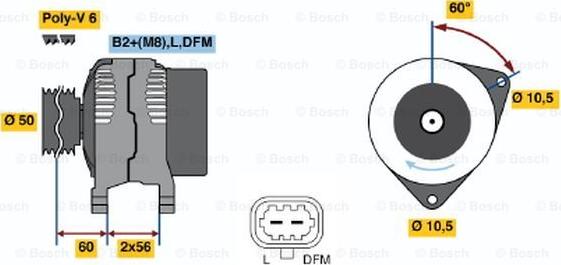 BOSCH 0 124 515 032 - Генератор unicars.by