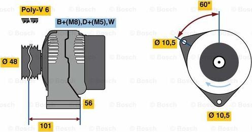 BOSCH 0 124 515 190 - Генератор unicars.by