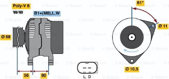 BOSCH 0 124 510 001 - Генератор unicars.by