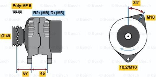 BOSCH 0 124 525 046 - Генератор unicars.by