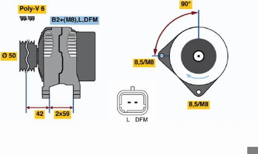 BOSCH 0 124 525 043 - Генератор unicars.by