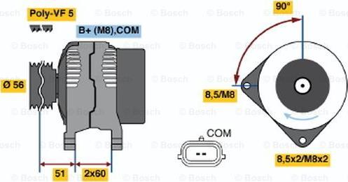 BOSCH 0 124 525 069 - Генератор unicars.by