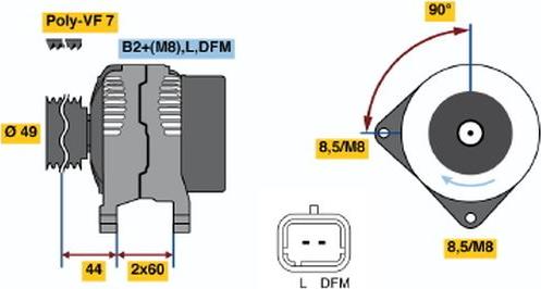 BOSCH 0124525137 - Генератор unicars.by