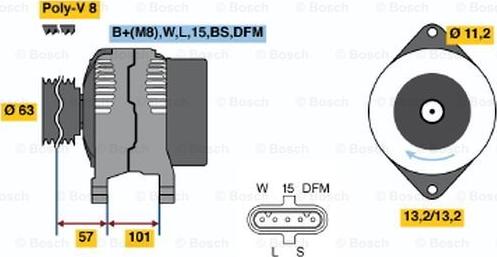 BOSCH 0 124 655 013 - Генератор unicars.by