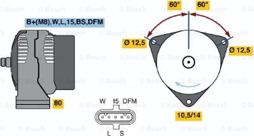 BOSCH 0 124 655 038 - Генератор unicars.by