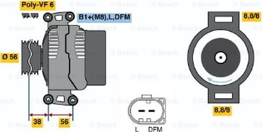 BOSCH 0 124 615 009 - Генератор unicars.by