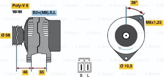 BOSCH 0 124 325 008 - Генератор unicars.by