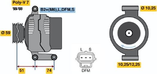 BOSCH 0 124 325 100 - Генератор unicars.by