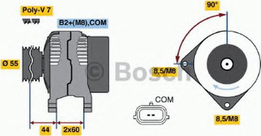 BOSCH 0 124 325 139 - Генератор unicars.by