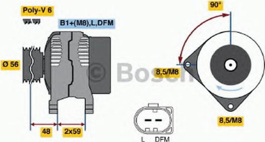 BOSCH 0124325138 - Шкив генератора, муфта unicars.by