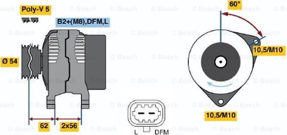 BOSCH 0 124 325 171 - Генератор unicars.by