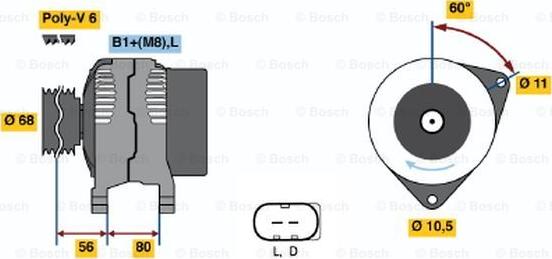 BOSCH 0 124 515 044 - Генератор unicars.by