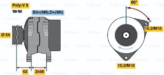 BOSCH 0 124 415 023 - Генератор unicars.by