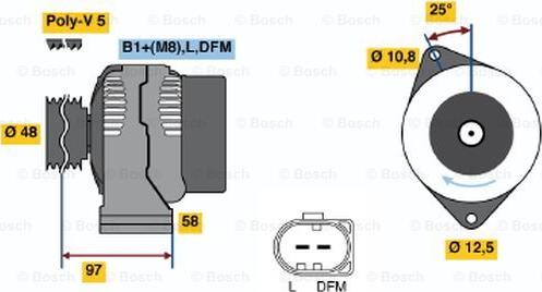 BOSCH 0 124 225 011 - Генератор unicars.by