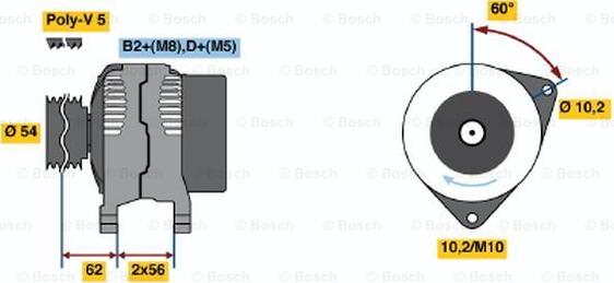 BOSCH 0 124 225 018 - Генератор unicars.by