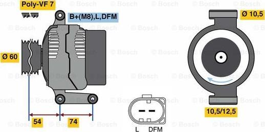 BOSCH 0 125 711 049 - Генератор unicars.by