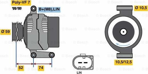 BOSCH 0 125 711 046 - Генератор unicars.by