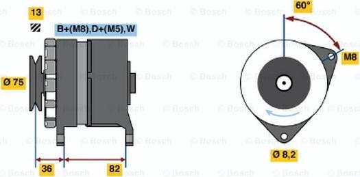 BOSCH 0 986 036 050 - Генератор unicars.by