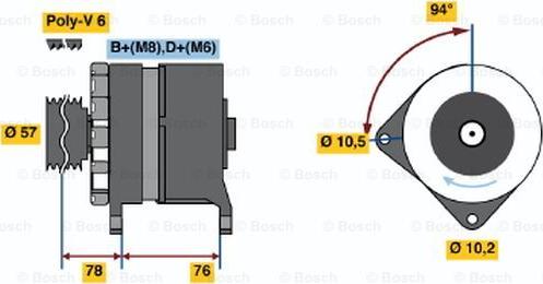 BOSCH 0 986 038 310 - Генератор unicars.by